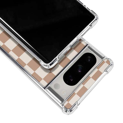 Neutral Checkered Google Pixel 8 Pro Clear Case
